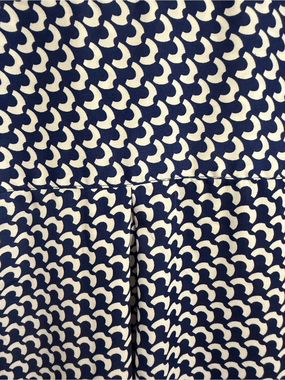 Norm Thompson Blue White Geometric Print Long Sleeve Blouse Top Medium - Picture 10 of 10